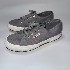Superga Gray Canvas Sneakers Men 5, Women 6.5 unisex